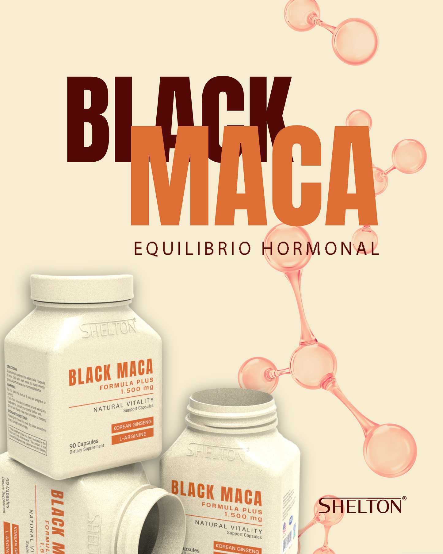 Shelton Black Maca Formula Plus 1,500 mg (90 CAPSULAS)