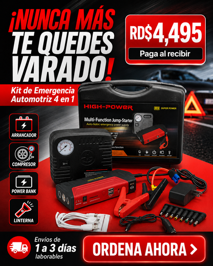 Kit de Emergencia 4 en 1 pa’ tu Vehículo