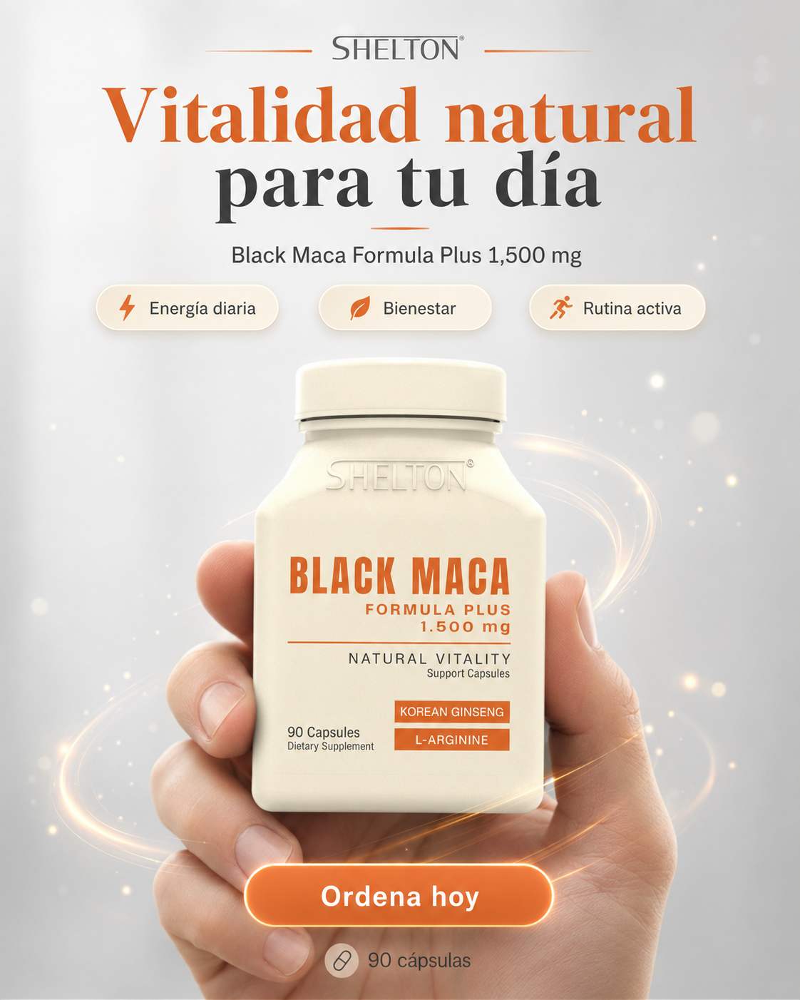 Shelton Black Maca Formula Plus 1,500 mg (90 CAPSULAS)