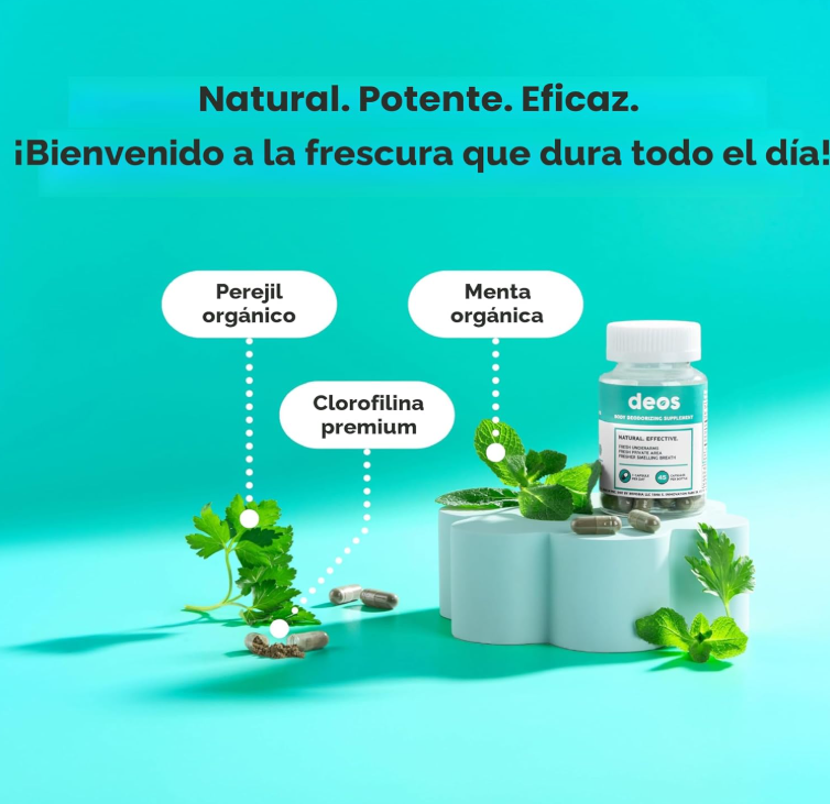 DEOS Body Deodorizing Supplement | Suplemento de Frescura Corporal (60 CÁPSULAS)