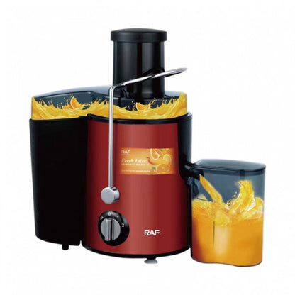 EXTRACTOR EXPRIMIDOR DE JUGO ELÉCTRICO FRUTAS RAF DE  COLOR ROJO