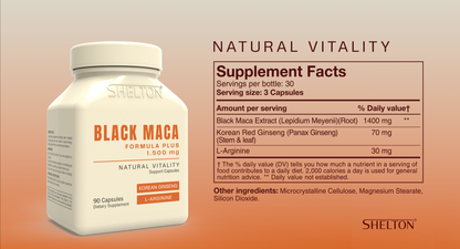 Shelton Black Maca Formula Plus 1,500 mg (90 CAPSULAS)