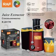 EXTRACTOR EXPRIMIDOR DE JUGO ELÉCTRICO FRUTAS RAF DE  COLOR ROJO
